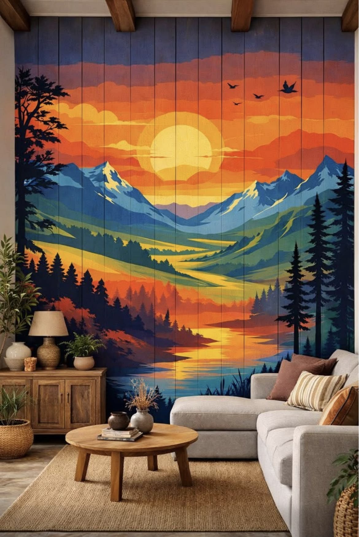 Artist working on canvas